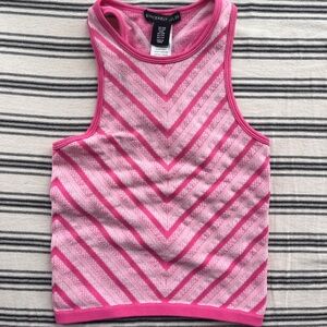 Sincerely Jules Pink Chevron Crop Top
